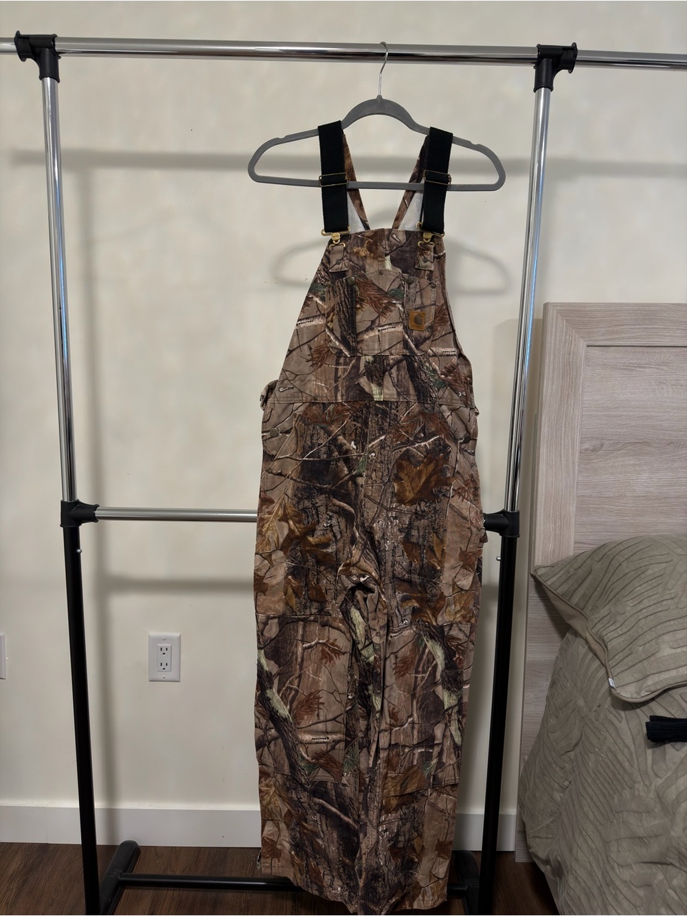 Carhartt Brown Camo Men's Cargo Bib Overalls